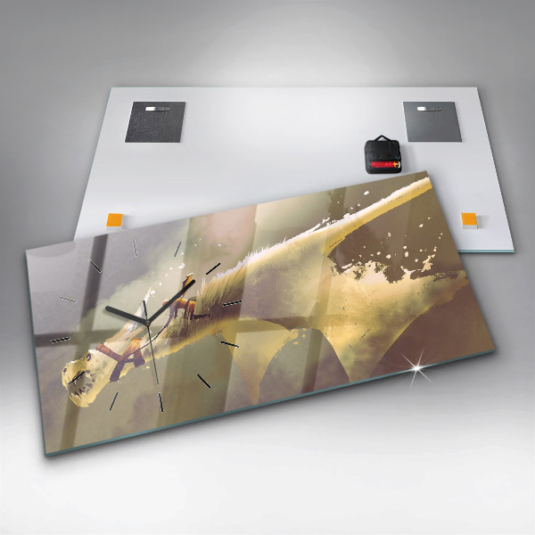 Orologio rettangolare Illustrazione del cavaliere del drago