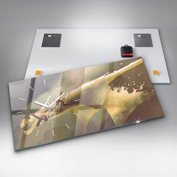 Orologio rettangolare Illustrazione del cavaliere del drago