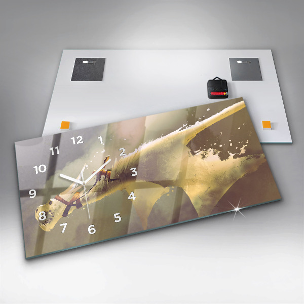 Orologio rettangolare Illustrazione del cavaliere del drago