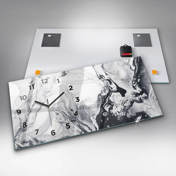Orologio rettangolare Marmo inchiostro astratto