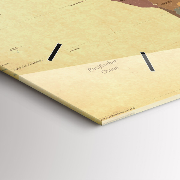 Orologio rettangolare Mappa del mondo d'epoca