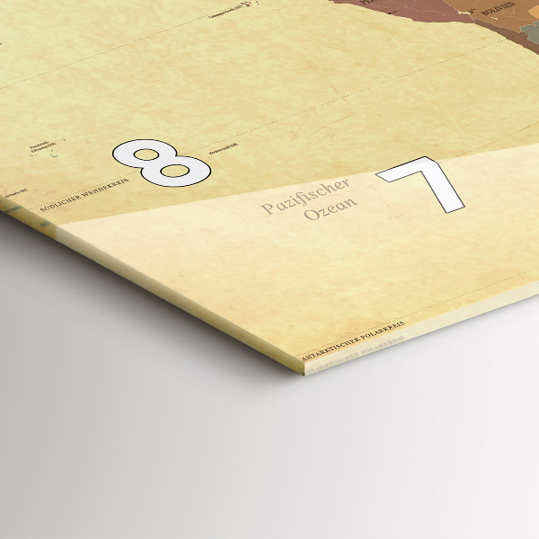 Orologio rettangolare Mappa del mondo d'epoca