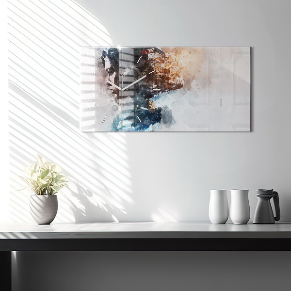 Orologio rettangolare Il passato nella parte posteriore della testa