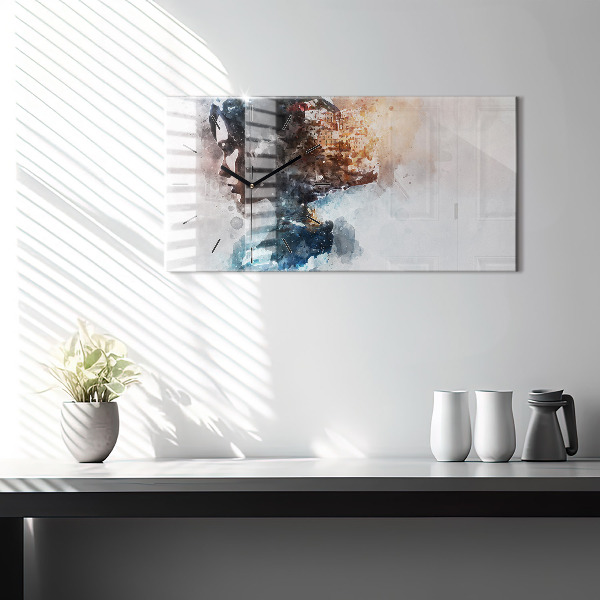 Orologio rettangolare Il passato nella parte posteriore della testa