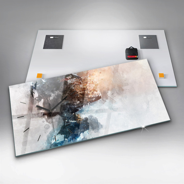 Orologio rettangolare Il passato nella parte posteriore della testa