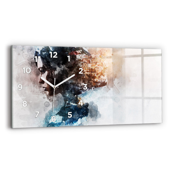 Orologio rettangolare Il passato nella parte posteriore della testa