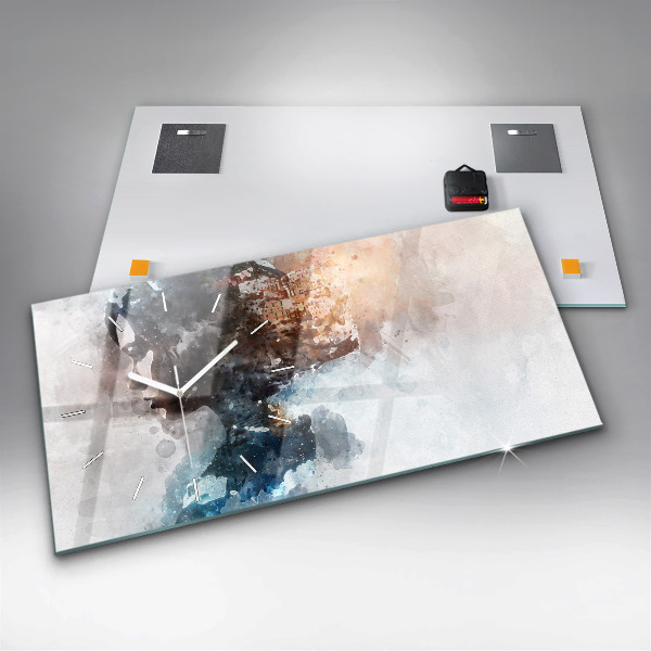 Orologio rettangolare Il passato nella parte posteriore della testa