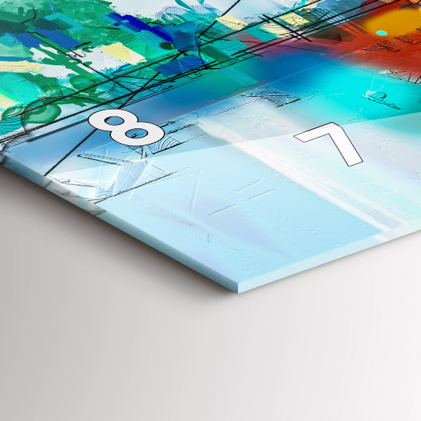 Orologio rettangolare Paesaggio astratto ad olio