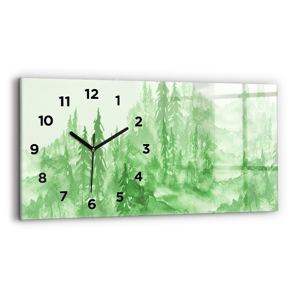 Orologio rettangolare Dipingere la foresta verde