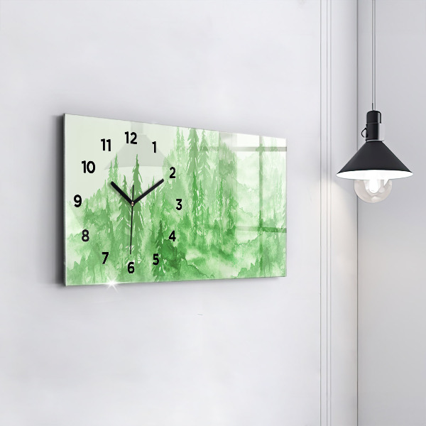 Orologio rettangolare Dipingere la foresta verde