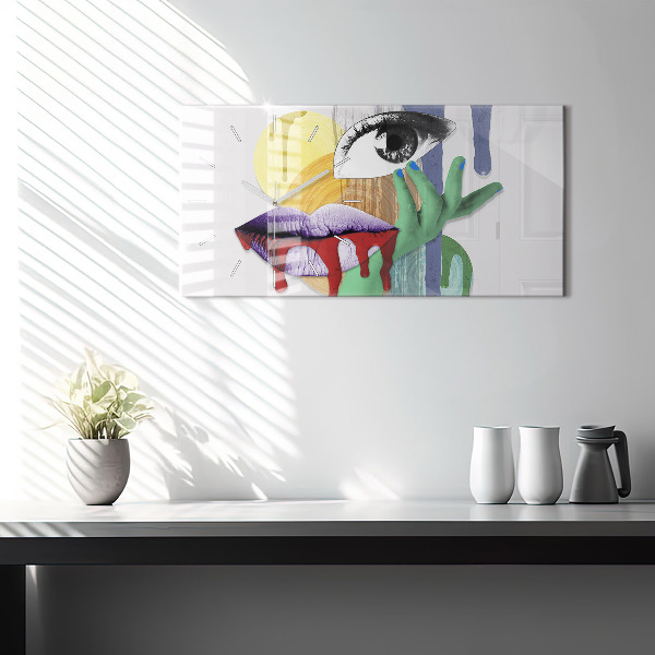 Orologio rettangolare collage surrealista