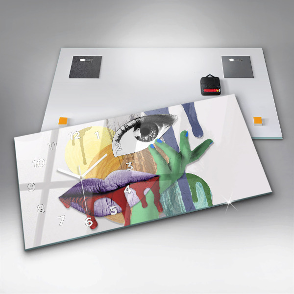 Orologio rettangolare collage surrealista