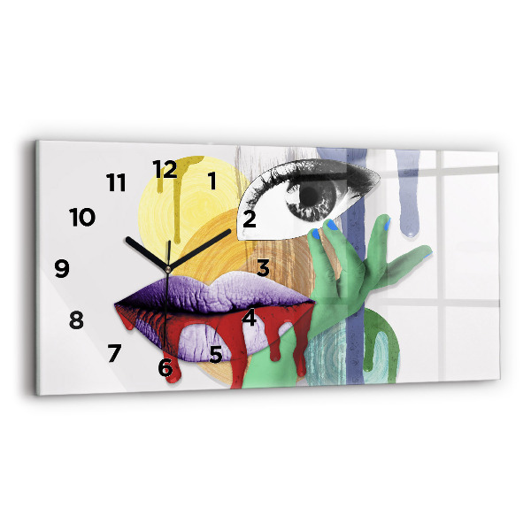 Orologio rettangolare collage surrealista