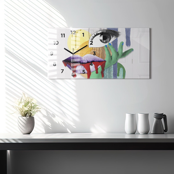 Orologio rettangolare collage surrealista