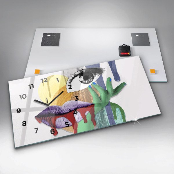 Orologio rettangolare collage surrealista