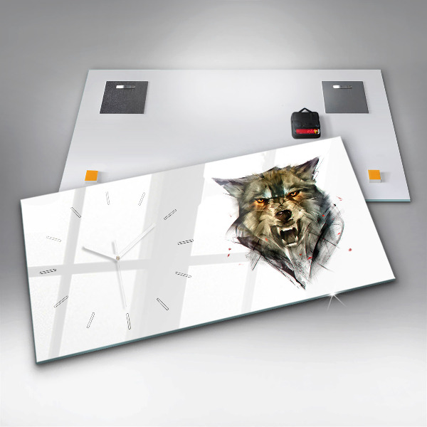 Orologio rettangolare Ritratto disegnato di un lupo
