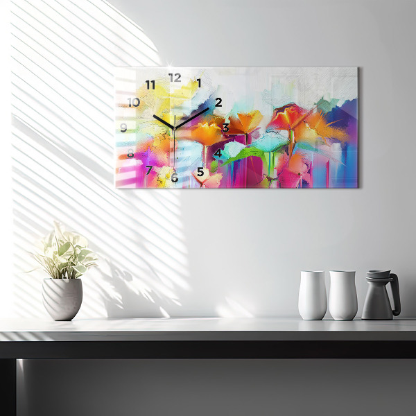Orologio rettangolare Fiori astratti
