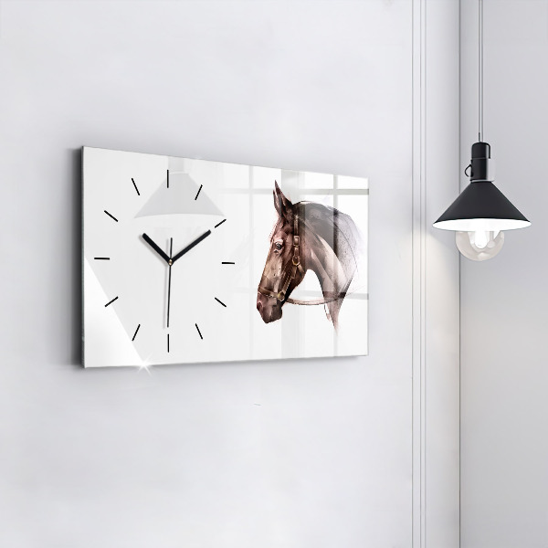 Orologio rettangolare Profilo del cavallo dipinto