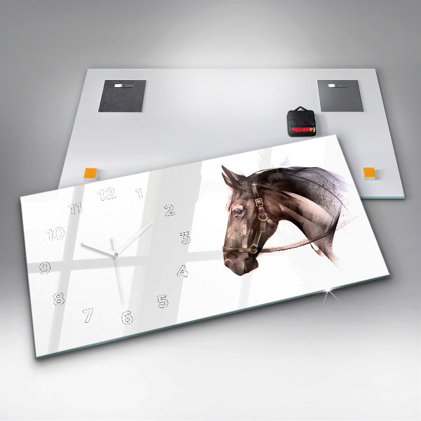 Orologio rettangolare Profilo del cavallo dipinto
