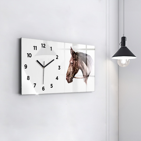 Orologio rettangolare Profilo del cavallo dipinto