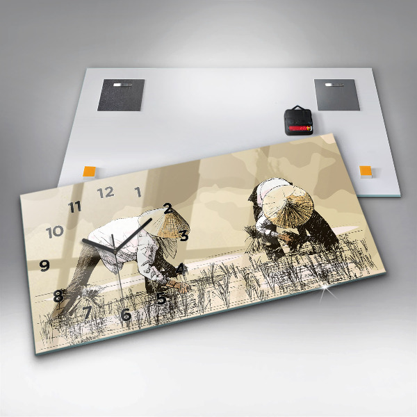 Orologio rettangolare Donna che raccoglie il riso