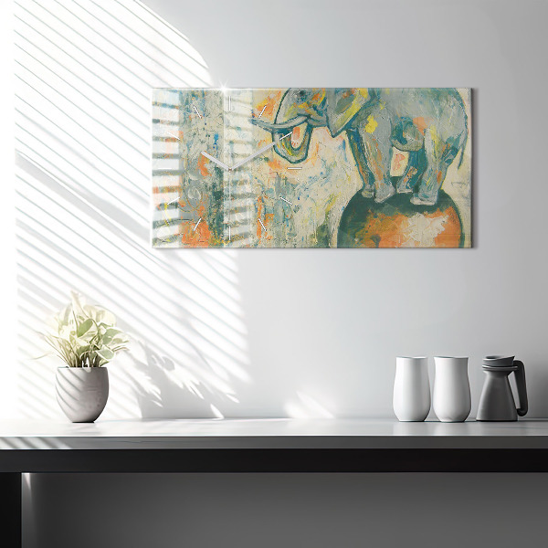 Orologio rettangolare Postura dell'elefante dipinta