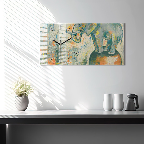 Orologio rettangolare Postura dell'elefante dipinta