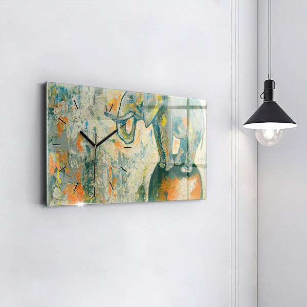 Orologio rettangolare Postura dell'elefante dipinta