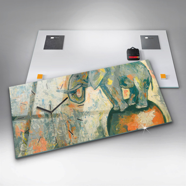 Orologio rettangolare Postura dell'elefante dipinta