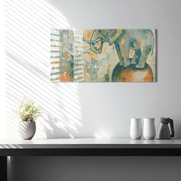 Orologio rettangolare Postura dell'elefante dipinta