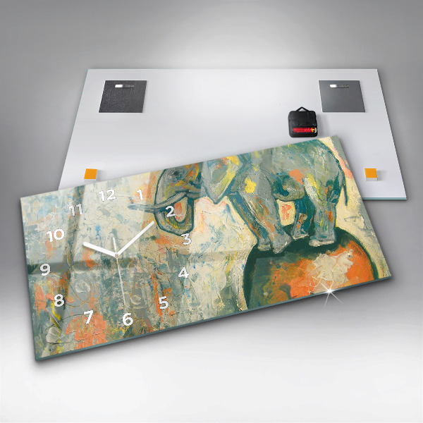 Orologio rettangolare Postura dell'elefante dipinta