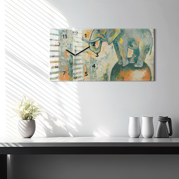 Orologio rettangolare Postura dell'elefante dipinta