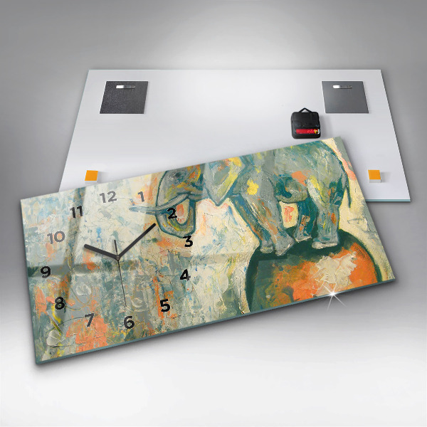 Orologio rettangolare Postura dell'elefante dipinta