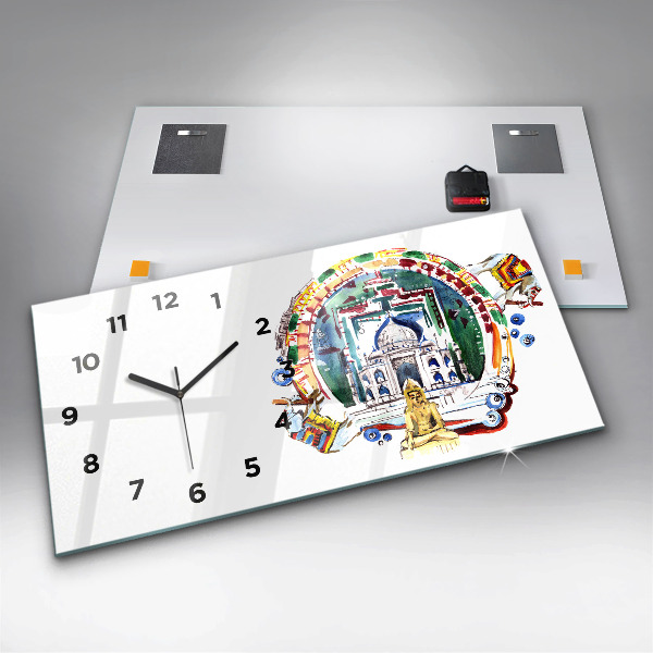 Orologio rettangolare Dipinto del Buddha nel tempio