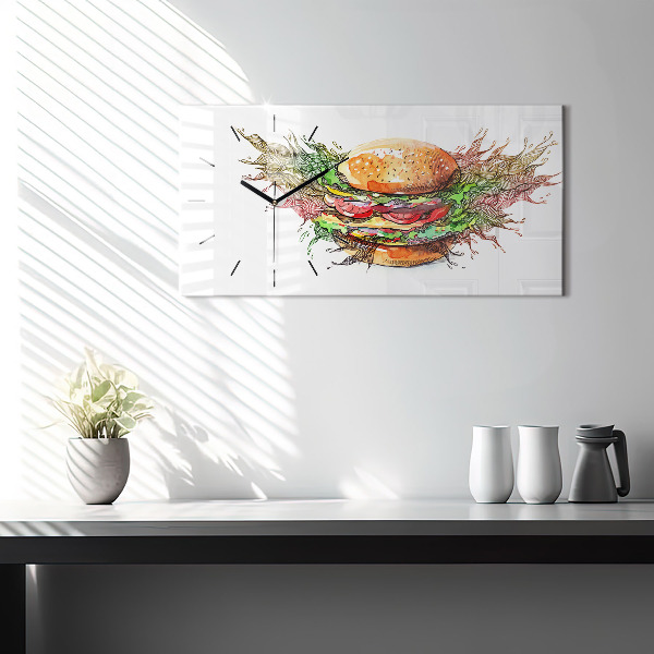 Orologio rettangolare Hamburger con formaggio XXL