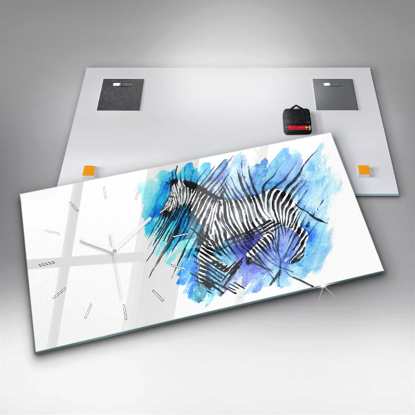 Orologio rettangolare Zebra dipinta