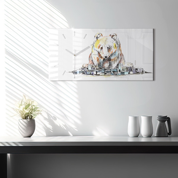 Orologio rettangolare Orso astratto