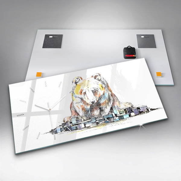 Orologio rettangolare Orso astratto