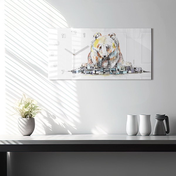 Orologio rettangolare Orso astratto