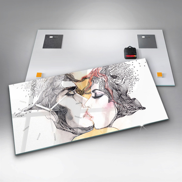 Orologio rettangolare Disegno di bacio d'amore