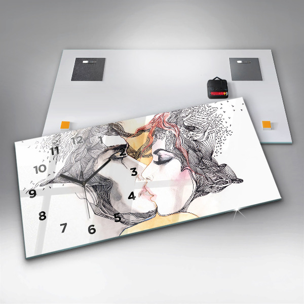 Orologio rettangolare Disegno di bacio d'amore