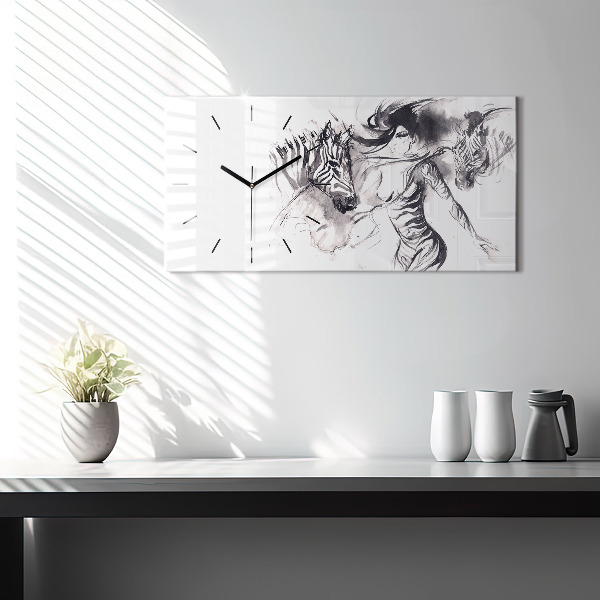 Orologio rettangolare Donna e zebre