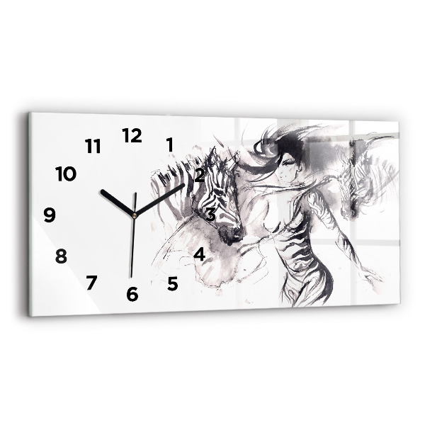 Orologio rettangolare Donna e zebre