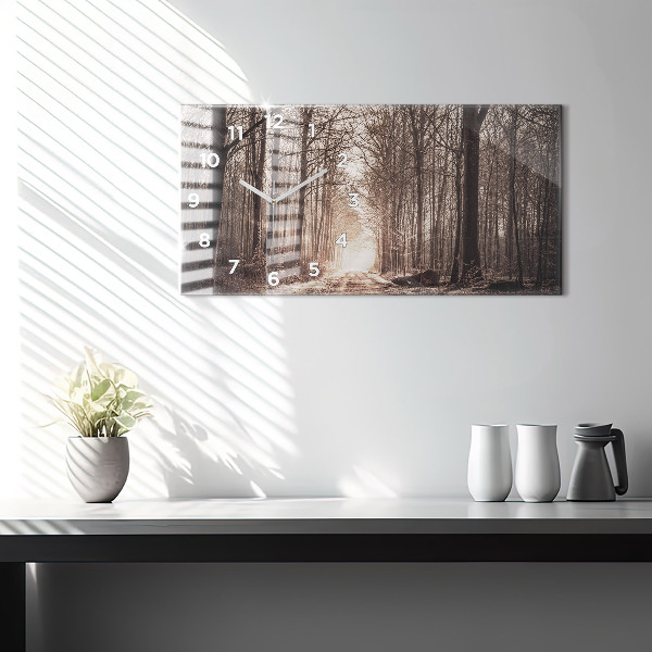 Orologio rettangolare Sentiero forestale in seppia