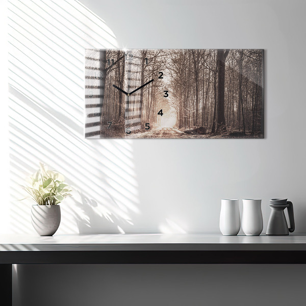 Orologio rettangolare Sentiero forestale in seppia