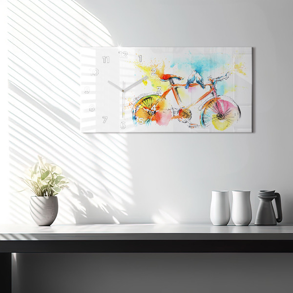 Orologio rettangolare Bici dipinta
