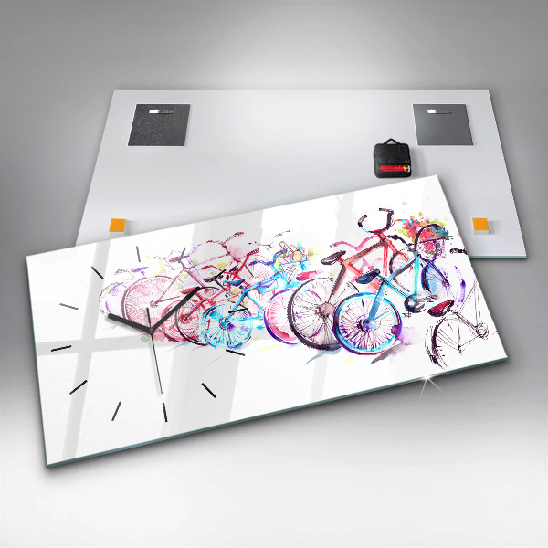 Orologio rettangolare Biciclette da città colorate