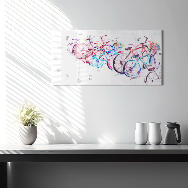 Orologio rettangolare Biciclette da città colorate