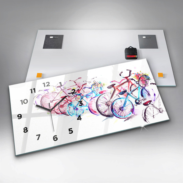 Orologio rettangolare Biciclette da città colorate
