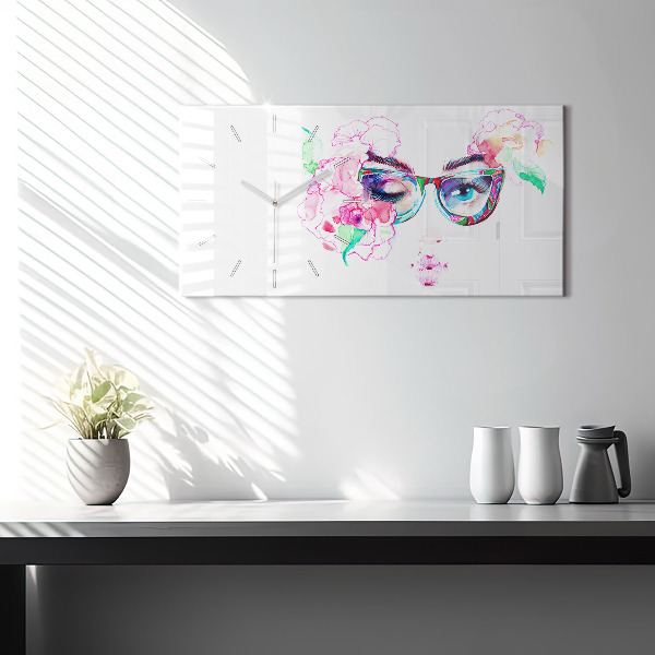 Orologio rettangolare Volto di una donna con gli occhiali